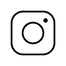 Instagram logo - a simple line icon of a square with rounded corners containing a camera lens circle and a small dot in the upper right